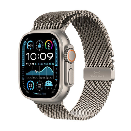 Apple Watch Ultra 2 GPS + Cellular • Caja de titanio natural de 49 mm • Correa estilo milanés de titanio natural - Grande