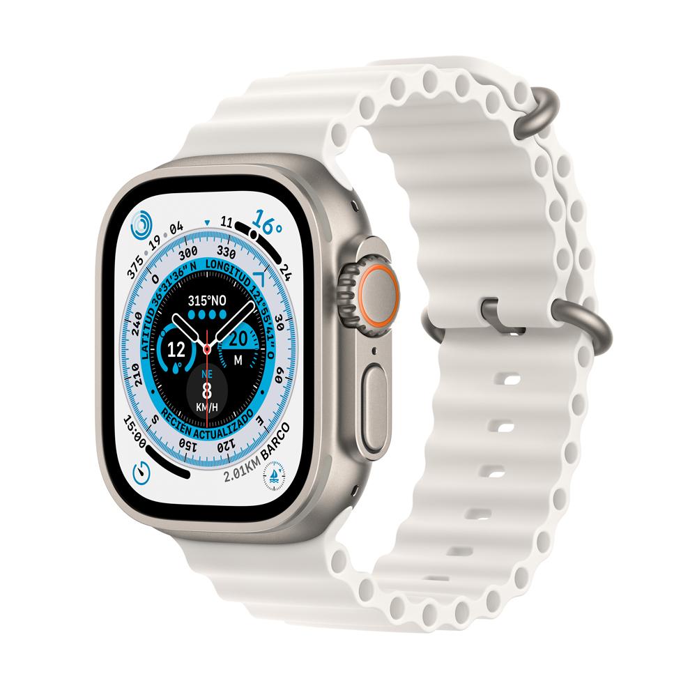 Apple Watch Ultra (GPS + Cellular) - Caja de titanio de 49 mm - Correa Ocean blanca