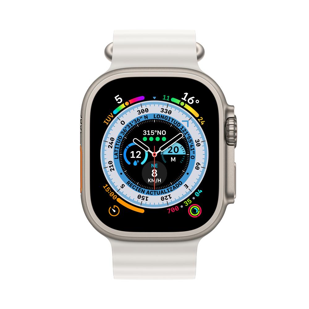 Apple Watch Ultra (GPS + Cellular) - Caja de titanio de 49 mm - Correa Ocean blanca