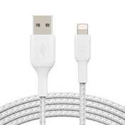 Cable Belkin Braided USB-A a Lightning - Blanco