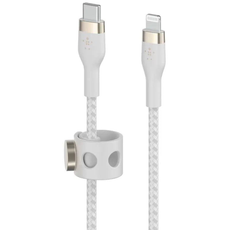 Cable Belkin USB-C a Lightning - 3M - Pro Flex - Blanco