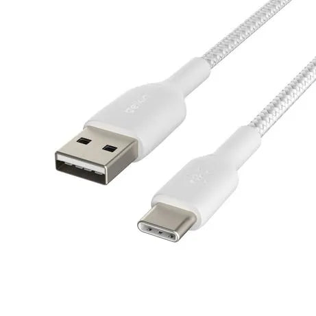 CABLE BELKIN BRAIDED USB-C/USB-A 2M WH