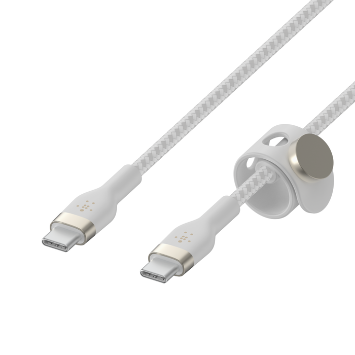 Cable BELKIN Pro Flex USB-C a USB-C con correa 2m - Blanco