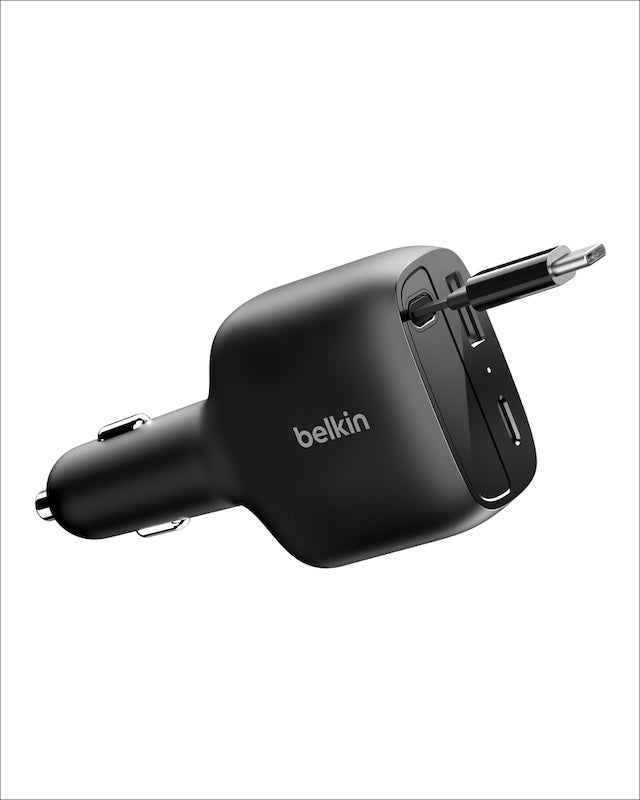 ADAPTADOR BELKIN PARA CARRO 75W 2 PUERTOS USB-A USB-C BLACK
