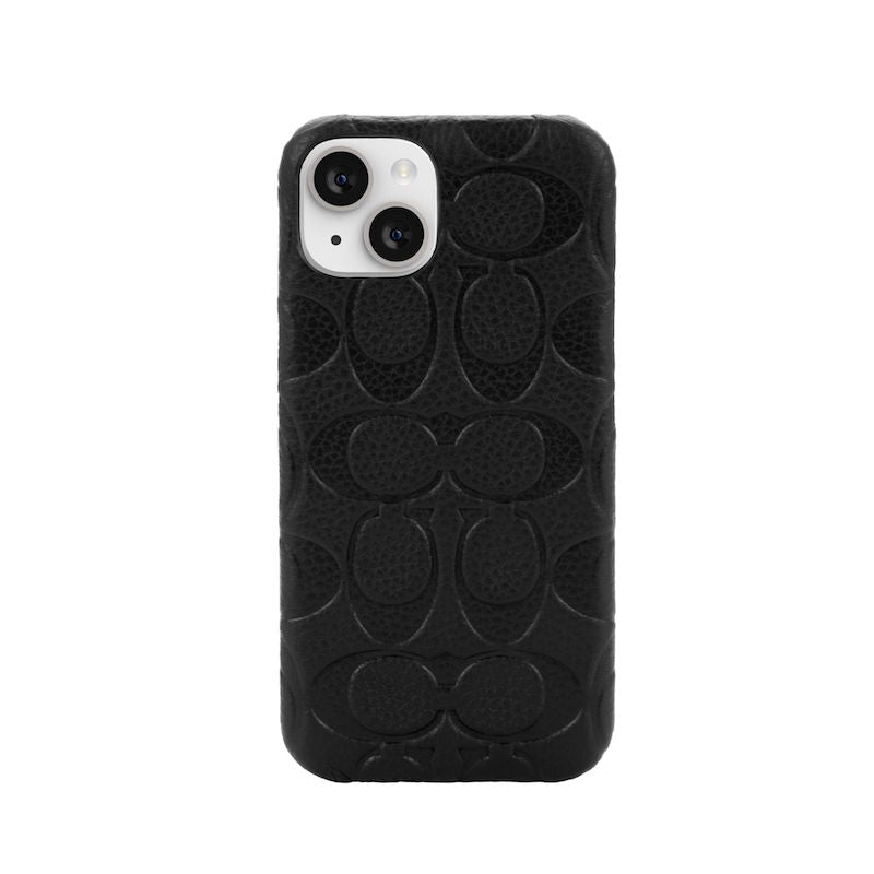 Case Coach Slim Envoltura De Cuero En Relieve Para iPhone 14- Negro