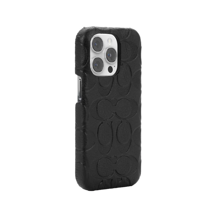 Case Coach Slim Envoltura De Cuero En Relieve Para iPhone 14 Pro- Negro