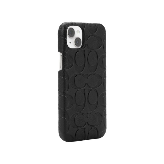 Case Coach Slim Envoltura De Cuero En Relieve Para iPhone 14 Plus- Negro