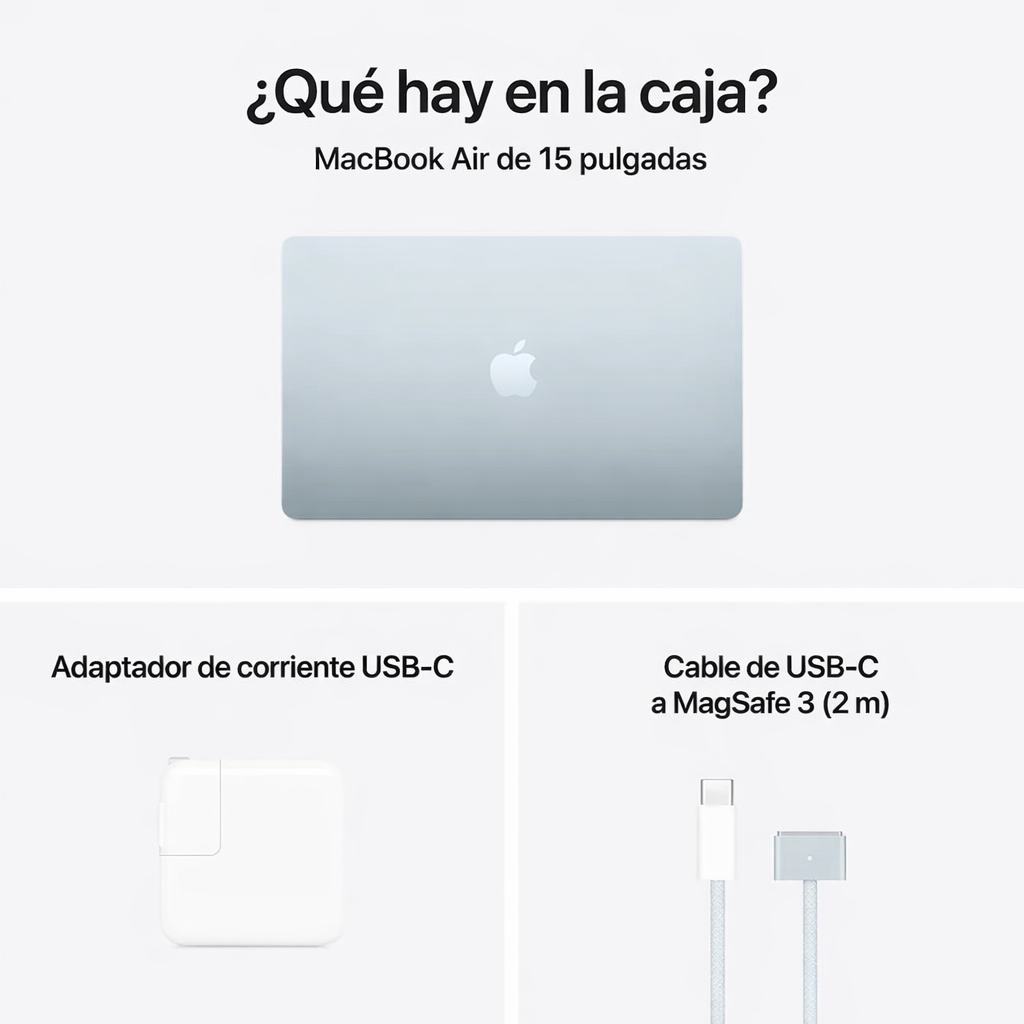 MacBook Air de 15 pulgadas: Chip M5 de Apple con CPU de 10 núcleos y GPU de 10 núcleos, 1 TB SSD - Blanco estelar
