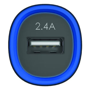 KX USB CAR CHGR 2.4AMP-BK