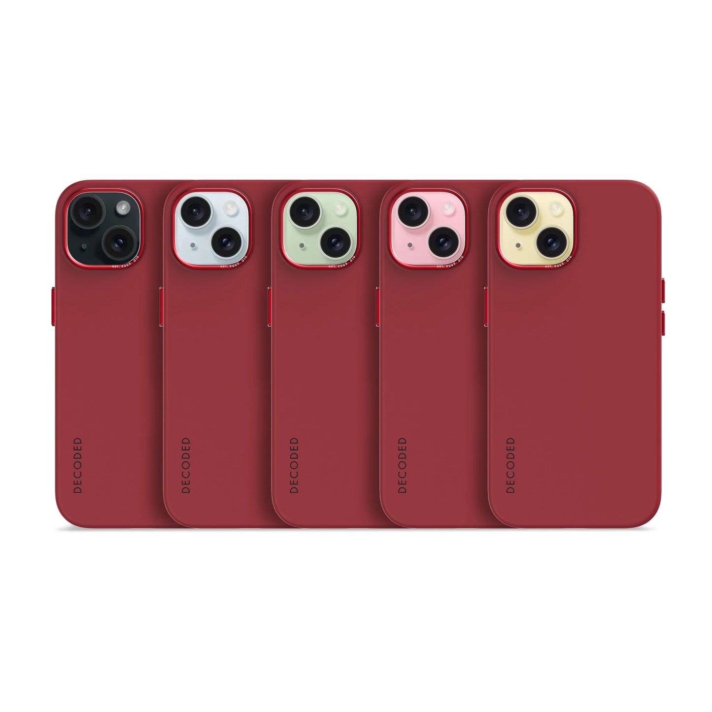Case de silicona antimicrobiana DECODED para iPhone 15 -  Rojo