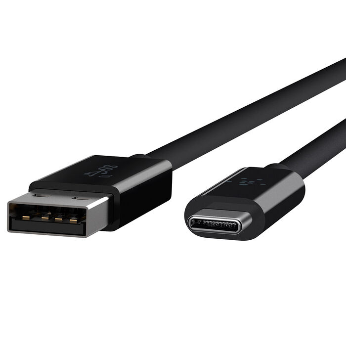 Cable Belkin USB-A a USC-C - 1 M - Súper Speed 3.1 Tranferecia Hasta 10 Gbps - Negro