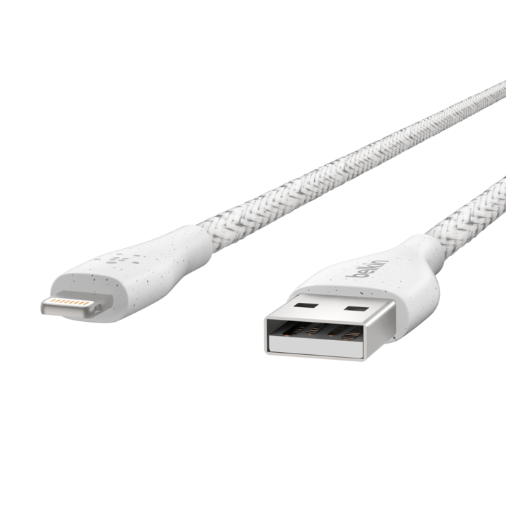 Cable Belkin USB-A a Lightning - 1.2M - DuraTek Plus - Blanco