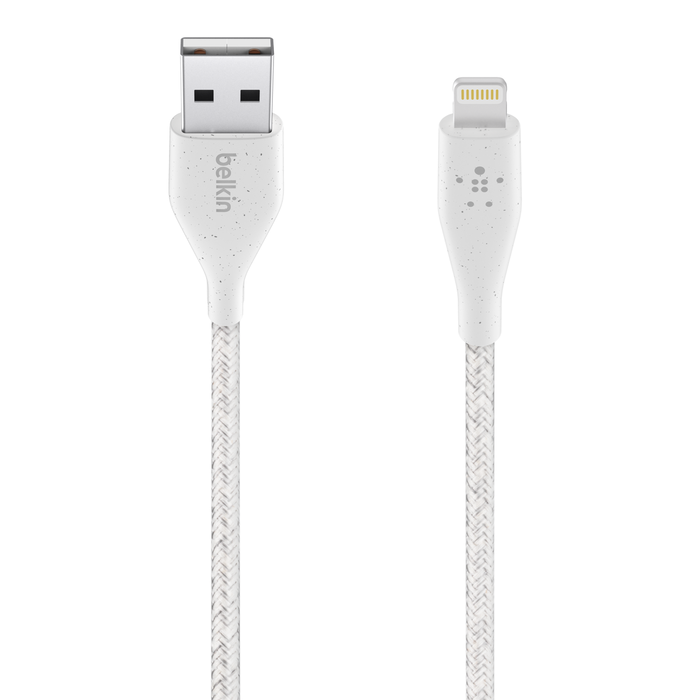 Cable BELKIN DuraTek Plus Lightning a USB-A con correa - Blanco