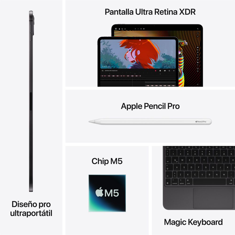 iPad Pro de 11 pulgadas Wi-Fi 256 GB Vidrio estándar - Color plata (M5
