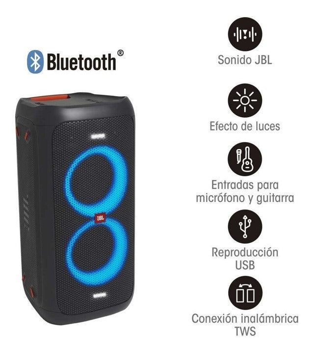 Parlante Portable JBL Bluetooth PartyBox 100 - Negro