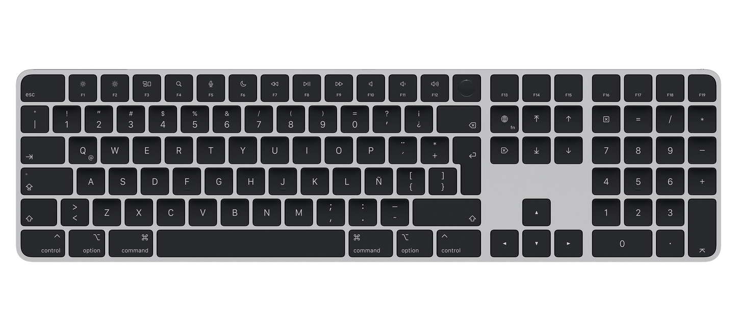 Magic Keyboard con Touch ID y Teclado Numérico para modelos Mac con Apple Silicon -Español (Latino America)- Teclas Negras