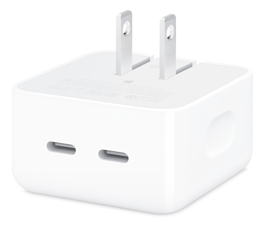 Adaptador de corriente compacto de 35 W con dos puertos USB-C