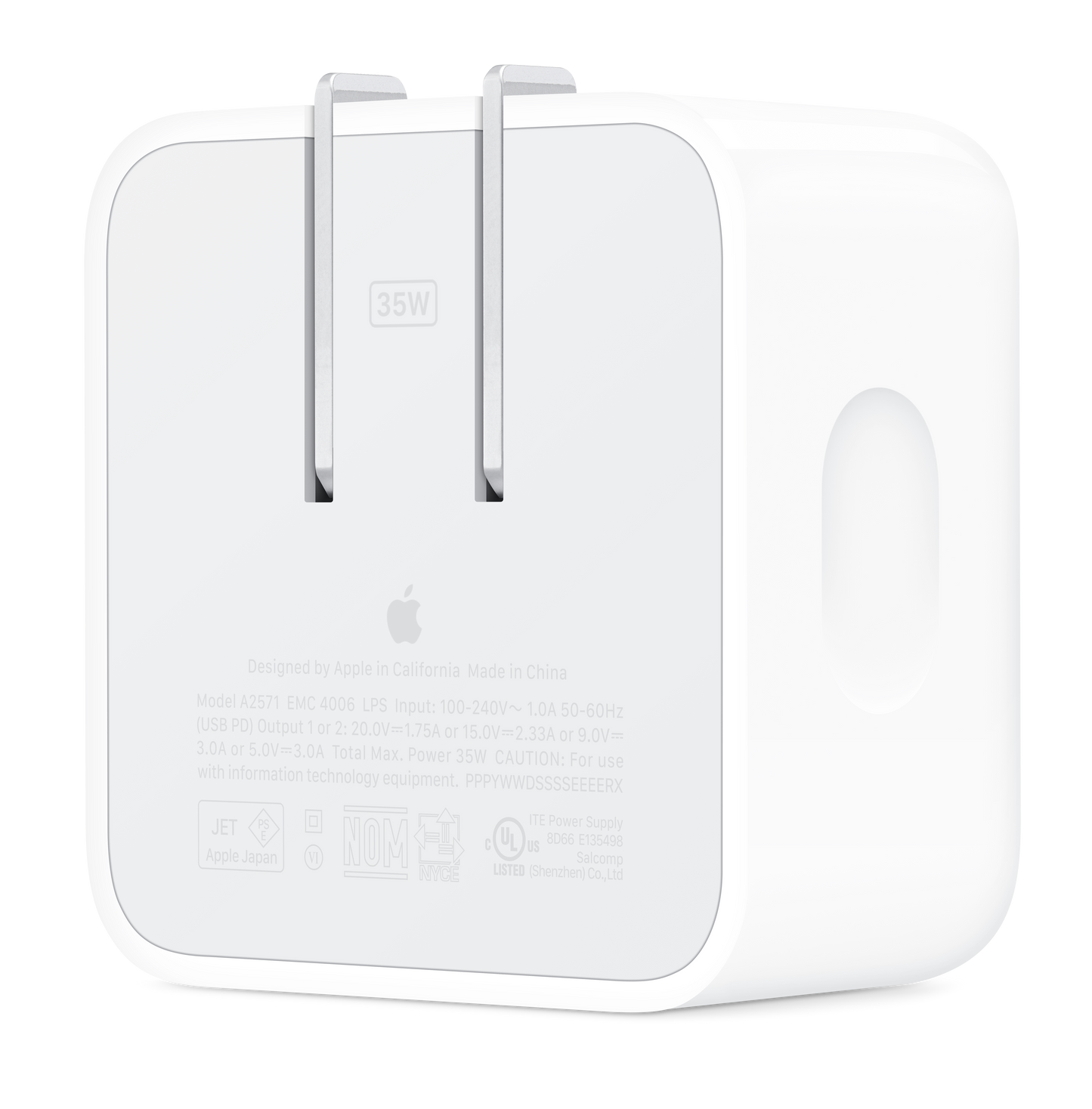 Adaptador de corriente compacto de 35 W con dos puertos USB-C