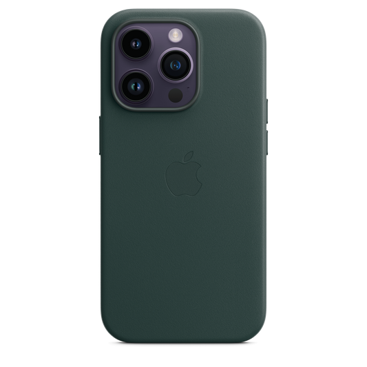 Funda de piel con MagSafe para el iPhone 14 Pro - Verde bosque