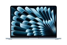 Vista frontal del MacBook Air M4 de 13 pulgadas en color azul