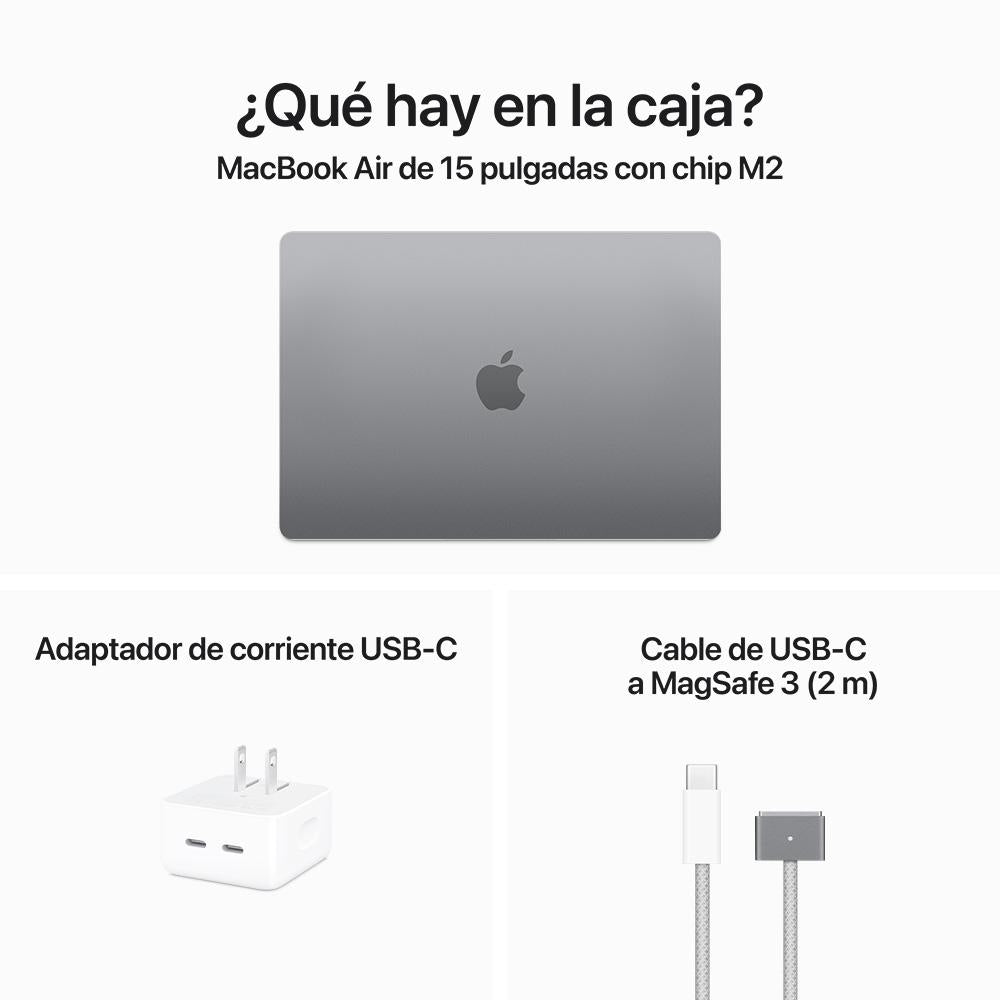 MacBook Air de 15 pulgadas Chip M2 de Apple con CPU de ocho núcleos y GPU de diez núcleos teclado español