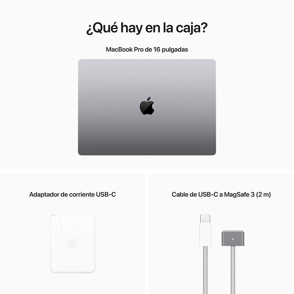 MacBook Pro de 16 pulgadas: Chip M2 Pro de Apple con CPU de 12 núcleos y GPU de 19 núcleos, 512 GB SSD - Gris espacial