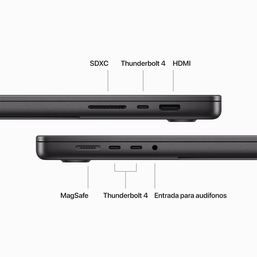 MacBook Pro de 16 pulgadas: Chip M3 Pro de Apple con CPU de 12 núcleos y GPU de 18 núcleos, 512 GB SSD - Negro espacial