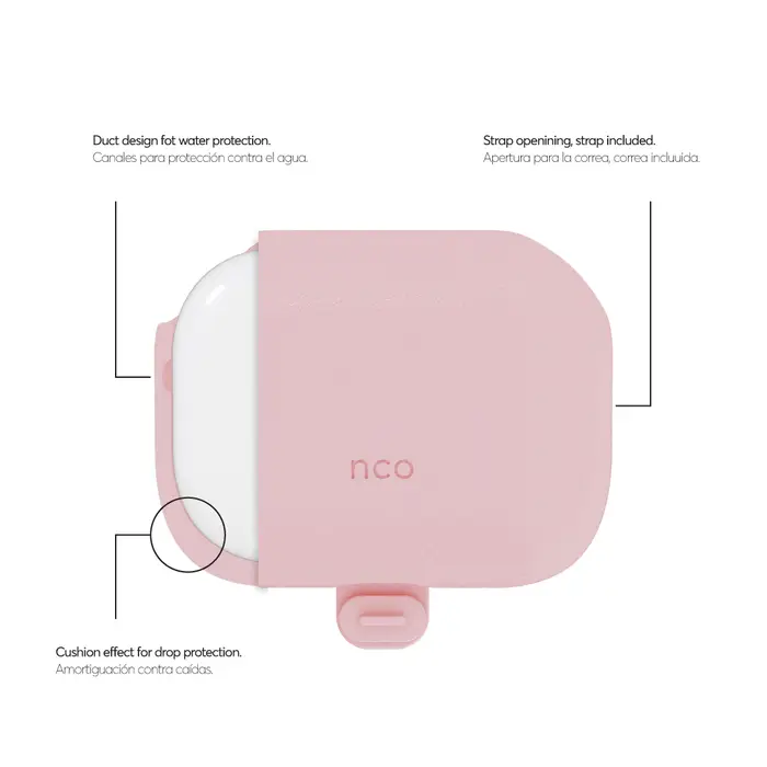 Case NCO SILICON PEARL Para AirPods Pro 2da Generacion - Rosa