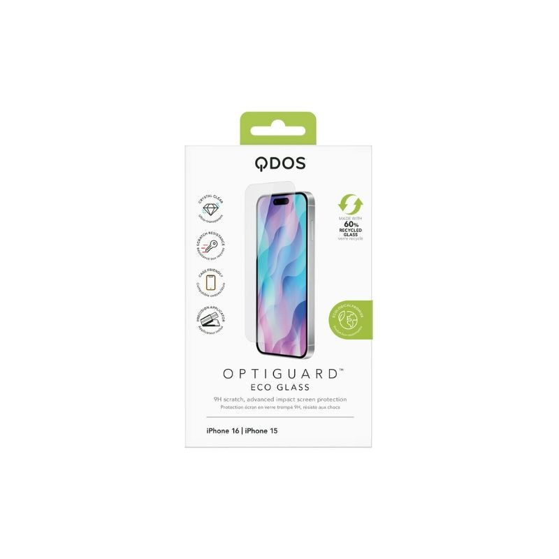 PROTECTOR DE PANTALLA QDOS OPTIGUARD ECO IPHONE 16/15