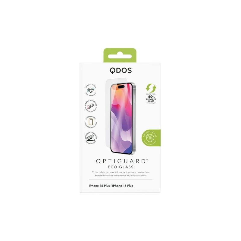 PROTECTOR DE PANTALLA QDOS OPTIGUARD ECO IPHONE 16 PLUS/15 PLUS