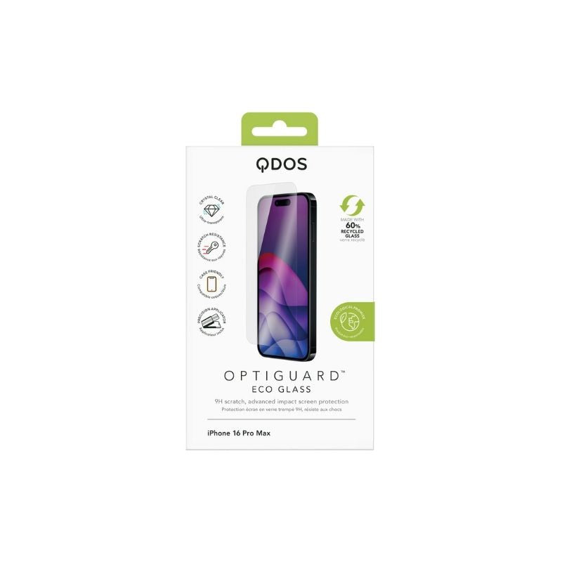 PROTECTOR DE PANTALLA QDOS OPTIGUARD ECO GLASS IPHONE 16 PRO MAX