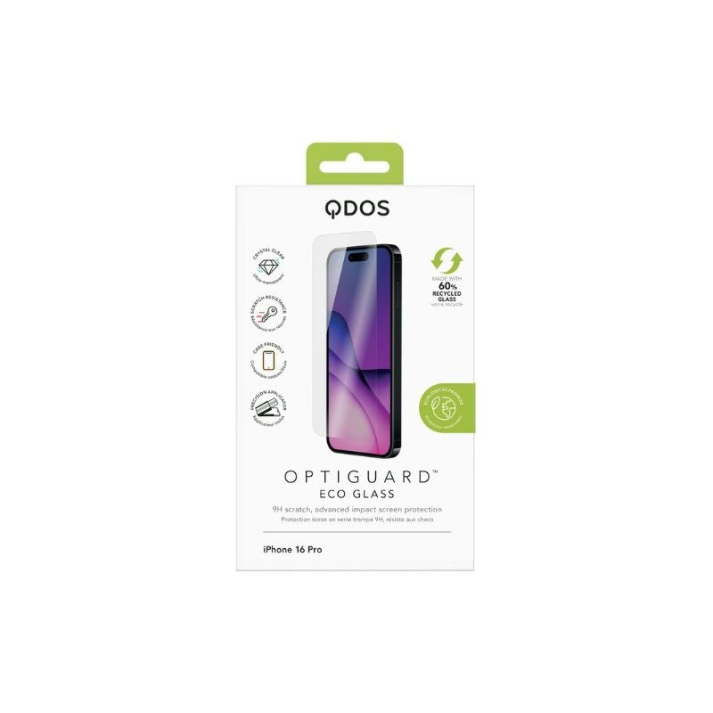 PROTECTOR DE PANTALLA QDOS OPTIGUARD ECO GLASS IPHONE 16 PRO