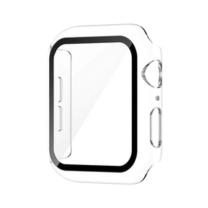Bómper protector  para Apple Watch en cristal y bordes de policarbonato para Apple Watch  series SE 42mm, que protege la pantalla de tu Apple Watch ante cualquier golpe y/o caída. fácil y rápida instalación. dos unidades por empaque.