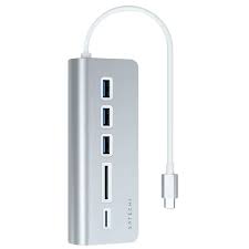 ST ALUM TYPE-C USB HUB &AMP; CARD READER-SV