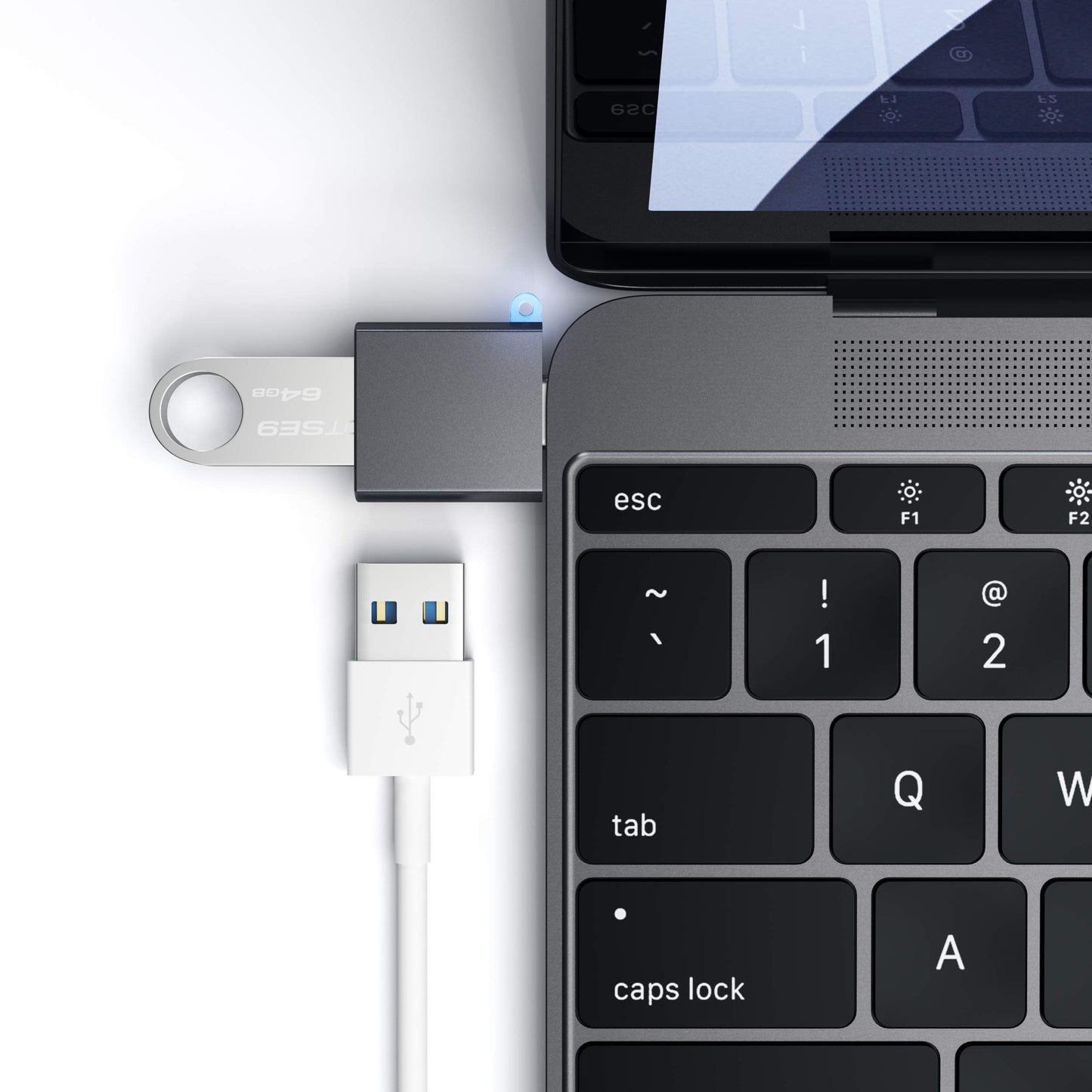 SATECHI ALUM USB-C TO USB-A ADAPTER