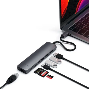 Adaptador Multipuerto SATECHI USB-C y ETHERNET - Gris Espacial