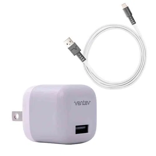 Cargador de pared VENTEV de USB-A a cable lightning - Blanco