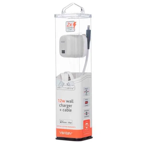 Cargador de pared VENTEV de USB-A a cable lightning - Blanco