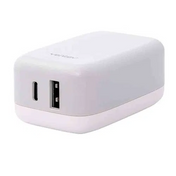 Cargador de pared Ventev doble USB-C y USB-A de 27 W - Blanco