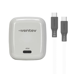 ADAPTADOR VENTEV DE PARED 45W + CABLE DE CARGA 240W USB-C