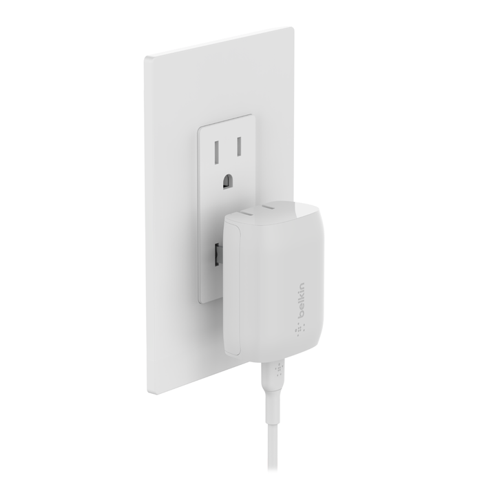 Cargador Belkin 20w - USB-C PPS - Blanco + Cable USB-C - Lightning