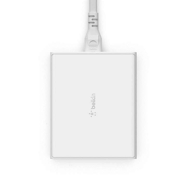 Cargador Belkin 108w - USB-C GAN PD 96w Max / USB-C GAN PD 30w GAN / USB-A 12w x 2 - Blanco