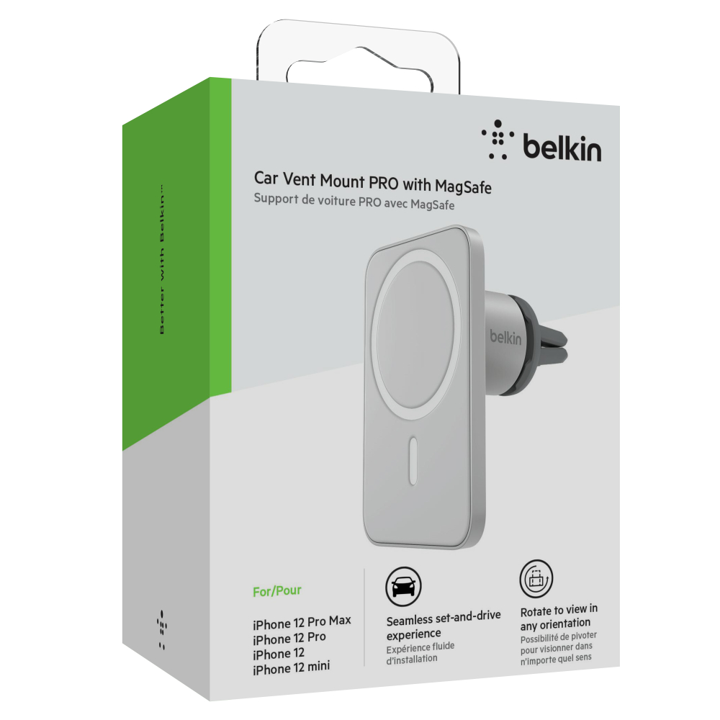 Soporte Belkin para Carro MagSafe Para La Serie iPhone 12 - Gris