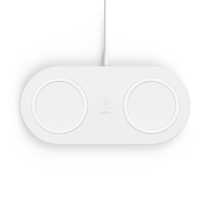 Base De Carga Pad Inalámbrica Belkin Dual Qi 10w Blanco