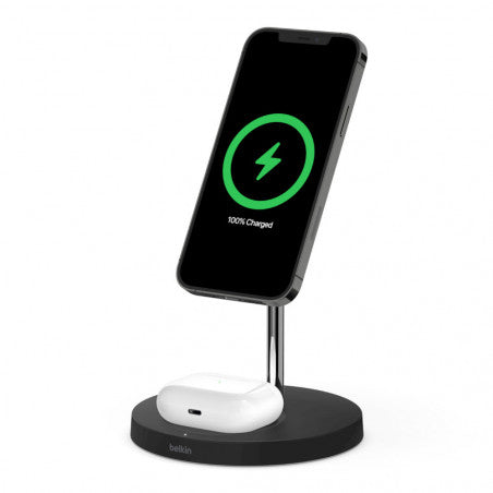Stand Wireless MagSafe 2-IN-1 COMPATIBLE-SR iPhone 12/13-BLACK