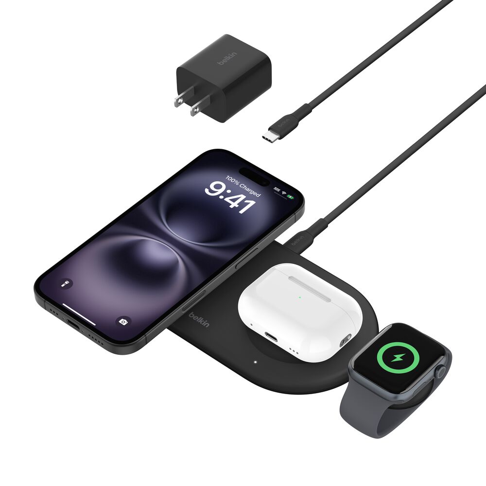 BASE DE CARGA BELKIN 3 EN 1 QI2 MGS BLK