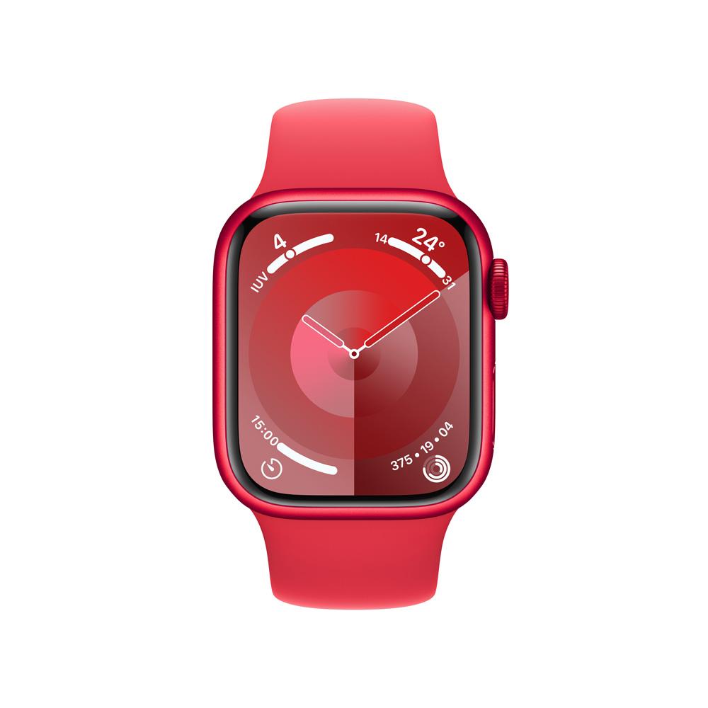 Apple Watch Series 9 GPS • Caja de aluminio (PRODUCT)RED de 41 mm • Correa deportiva (PRODUCT)RED - S/M