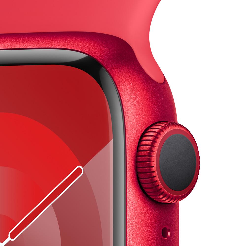 Apple Watch Series 9 GPS • Caja de aluminio (PRODUCT)RED de 41 mm • Correa deportiva (PRODUCT)RED - S/M