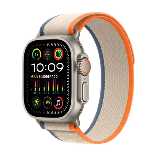 Apple Watch Ultra 2 GPS + Cellular • Caja de titanio de 49 mm • Correa Trail naranja/beige - M/L