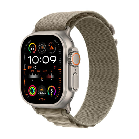 Apple Watch Ultra 2 GPS + Cellular • Caja de titanio de 49 mm • Correa Alpine verde oliva - M